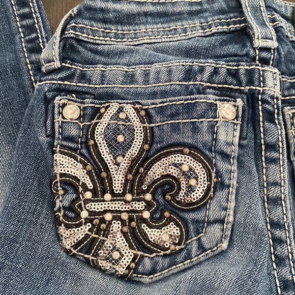 MISS ME size 8 Girl's Skinny jeans beautiful embellished rear pockets 💕 - Picture 11 of 17